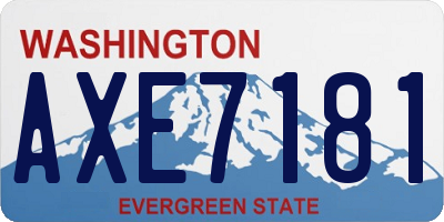 WA license plate AXE7181