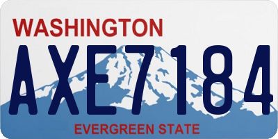WA license plate AXE7184