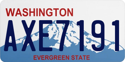 WA license plate AXE7191