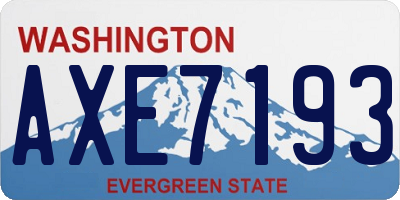 WA license plate AXE7193