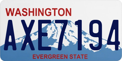 WA license plate AXE7194
