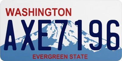 WA license plate AXE7196