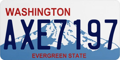 WA license plate AXE7197
