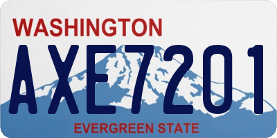 WA license plate AXE7201