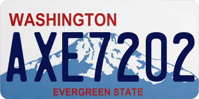 WA license plate AXE7202