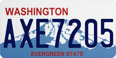 WA license plate AXE7205