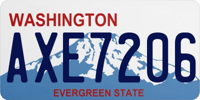 WA license plate AXE7206