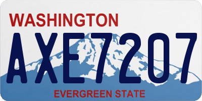 WA license plate AXE7207