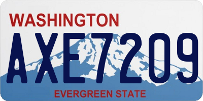 WA license plate AXE7209