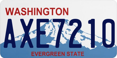 WA license plate AXE7210