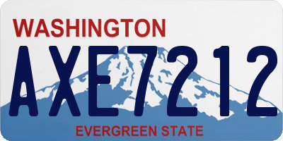 WA license plate AXE7212