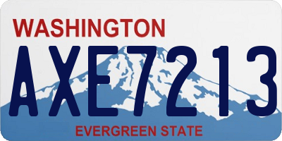 WA license plate AXE7213