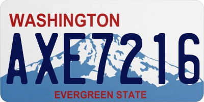 WA license plate AXE7216