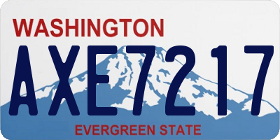 WA license plate AXE7217