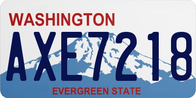 WA license plate AXE7218