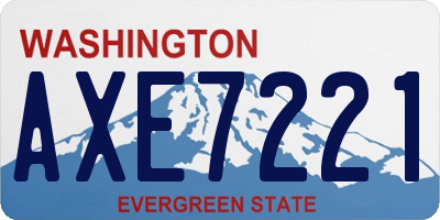 WA license plate AXE7221