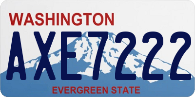 WA license plate AXE7222
