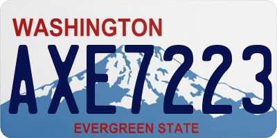 WA license plate AXE7223