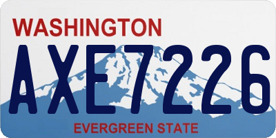 WA license plate AXE7226