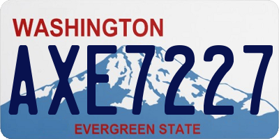 WA license plate AXE7227