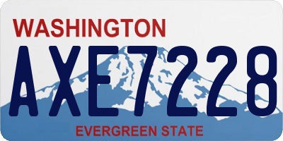WA license plate AXE7228