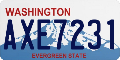 WA license plate AXE7231