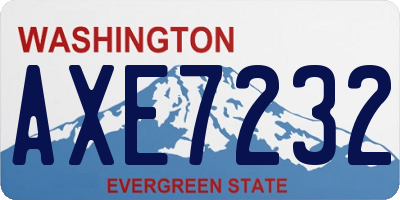 WA license plate AXE7232