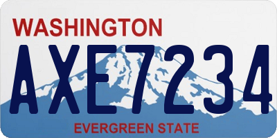 WA license plate AXE7234
