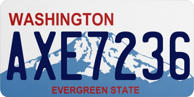 WA license plate AXE7236