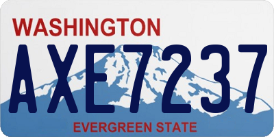 WA license plate AXE7237
