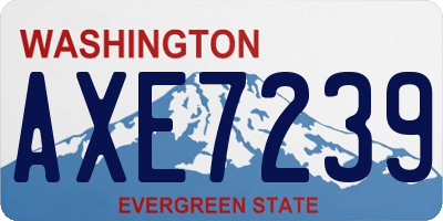 WA license plate AXE7239