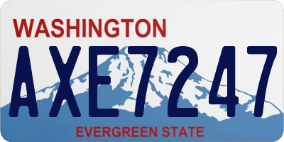 WA license plate AXE7247