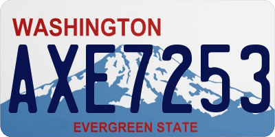 WA license plate AXE7253