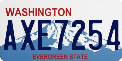 WA license plate AXE7254