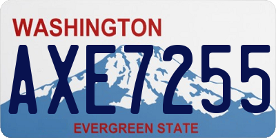 WA license plate AXE7255