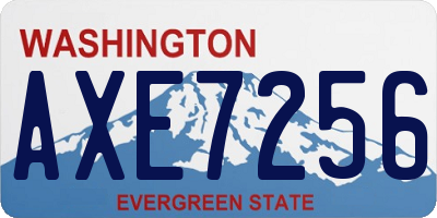 WA license plate AXE7256