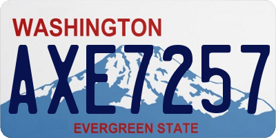 WA license plate AXE7257