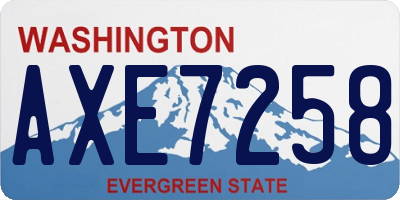 WA license plate AXE7258