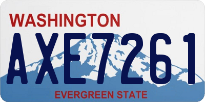 WA license plate AXE7261