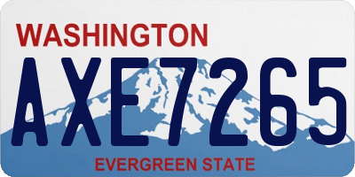 WA license plate AXE7265