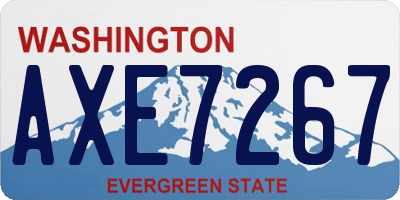 WA license plate AXE7267