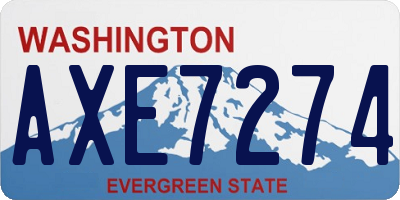 WA license plate AXE7274