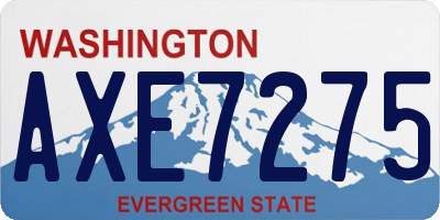 WA license plate AXE7275