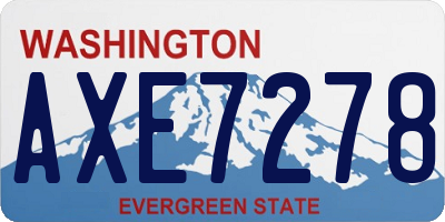 WA license plate AXE7278