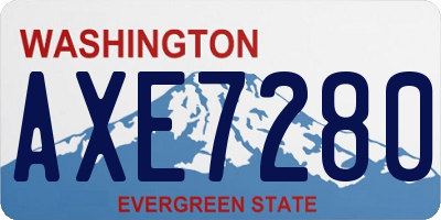 WA license plate AXE7280