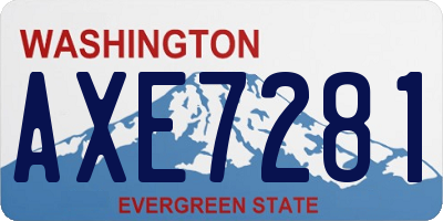 WA license plate AXE7281