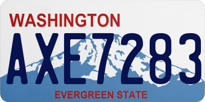 WA license plate AXE7283