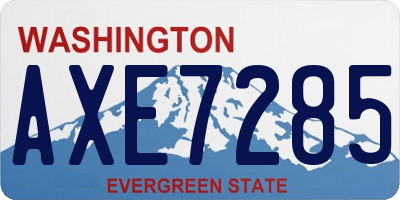 WA license plate AXE7285