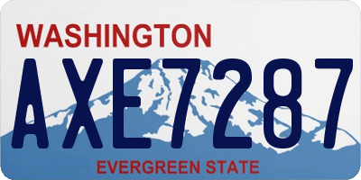 WA license plate AXE7287