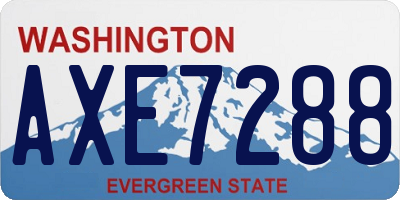 WA license plate AXE7288
